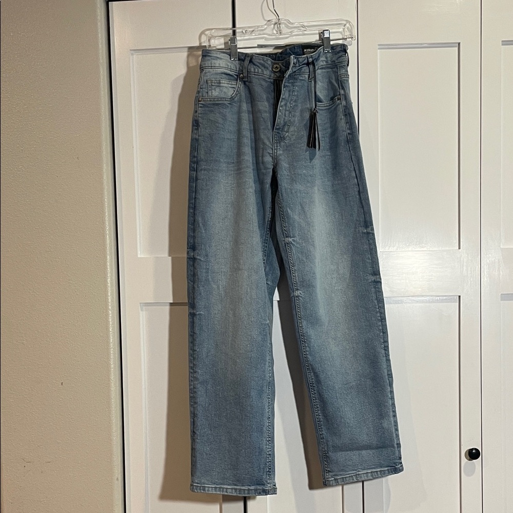 Society Men's Light Blue Relaxed Jeans 30x30